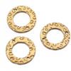 20pcs Stainless Steel Double Hole Texture Circle Ring Gold Color Charms Pendants Earrings Conectors for Jewelry Making DIY