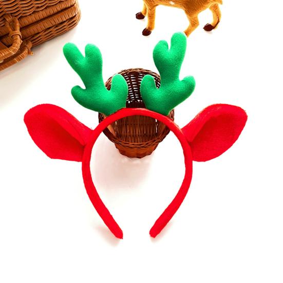 Рождественская повязка на голову в виде рогов оленя, эластичная, нескользящая, плюшевая, подходит для всех возрастов, рождественские аксессуары для волос, праздничный костюм для украшения вечеринки, праздничная повязка на голову