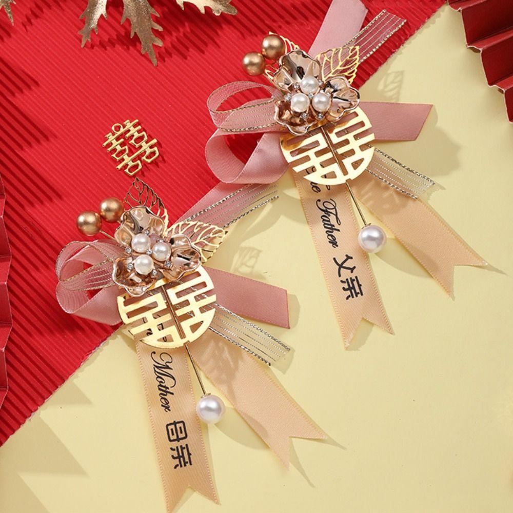Decorative Parents Bridesmaid Wedding Corsage Chinese Style Corsage Groom Brooch Bride Brooch