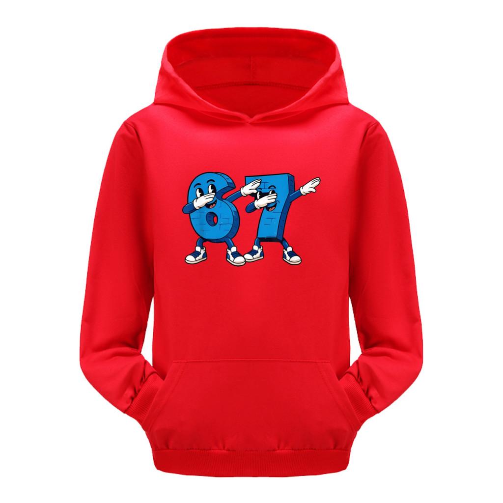 5226 Дети Мальчики Девочки Steal a Brainrot 67 Six Seven Printed Casual Long Sleeves Hoodies Top