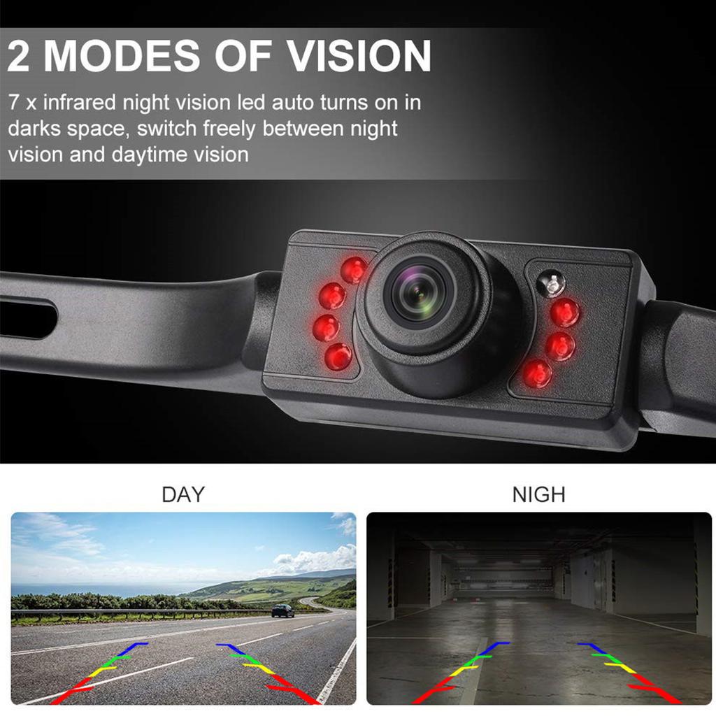 Car HD Night Vision License Plate Rear View Camera Reversing Camera Parking Line Waterproof IP69 Trunk Camera Suitable for Car