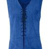 Men Pirate Vest Vintage Medieval Lace Up Solid Color V Neck Sleeveless Cosplay Performance Hallowen Party Role Play Tank Top