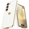 Protective Case - BOOLING - for Samsung Galaxy S24 - Heart Pattern - Flexible - Ultra Slim - White