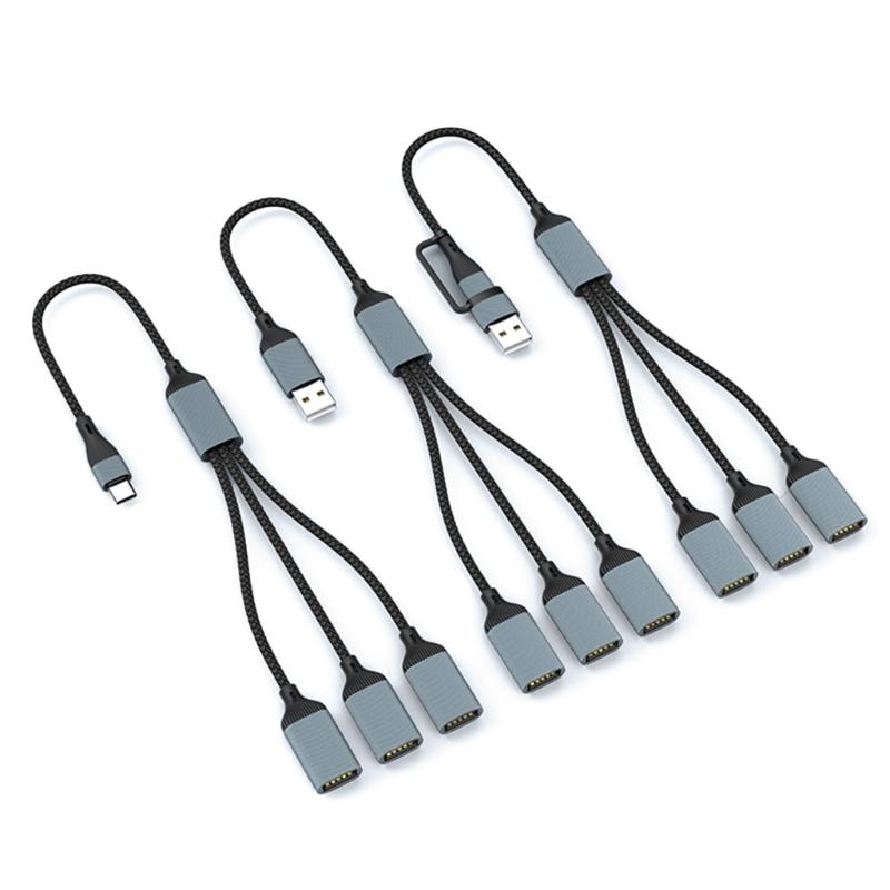 Адаптер USB Type C к USB 2.0 Адаптер Type C Папа к 3 USB 2.0 Мама Кабель-разветвитель Type C OTG Разъем для ноутбука