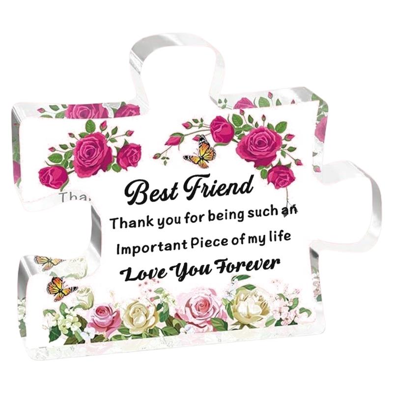Gifts for Mom Unique Mothers Day Engraved Acrylic Puzzle-Shape Plaque Desk Decoration Gift for Mom Birthday Christmas