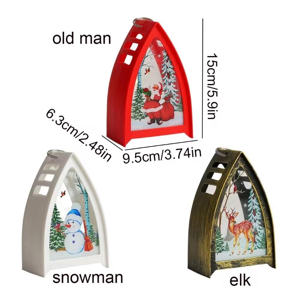 Christmas Lantern Old Man Snowman Elk Retro Hanging Candle Holder Xmas Tree Decoration New Year 2024 Gift Home Decoration