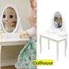 1/12 Кукольный домик Симуляция Модель туалетного столика Кукольный домик Украшение спальни Декор жилой сцены кукольного домика Аксессуары