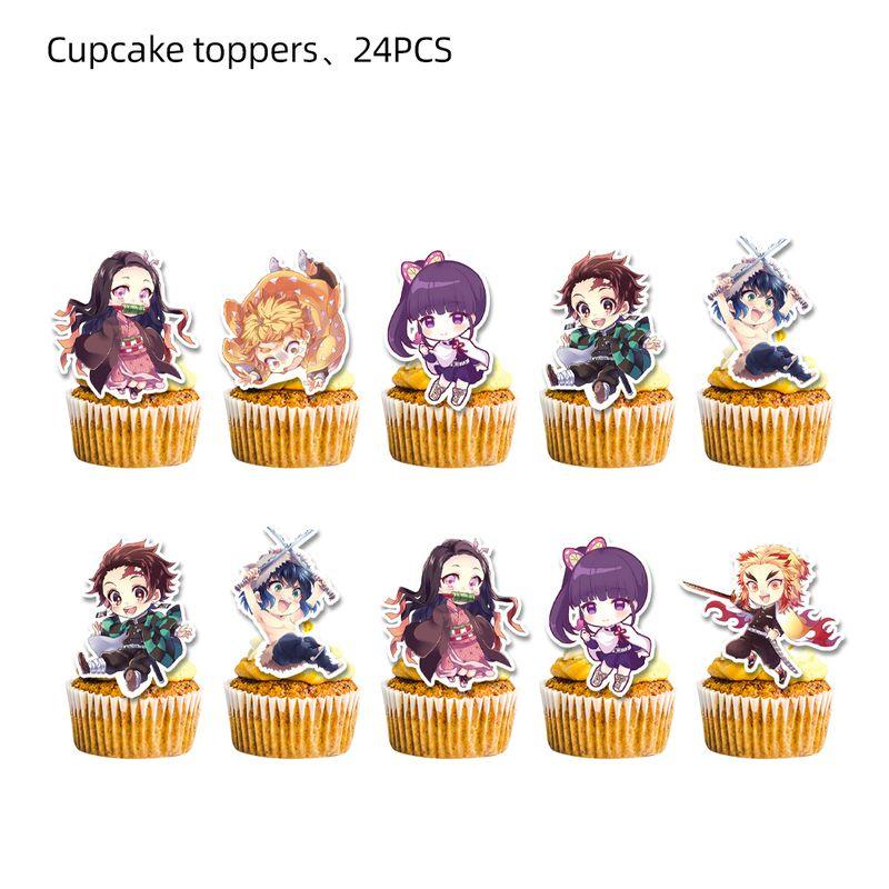 Впечатляющие украшения для детской вечеринки в стиле «Истребитель демонов» с баннерами, воздушными шарами и наклейками