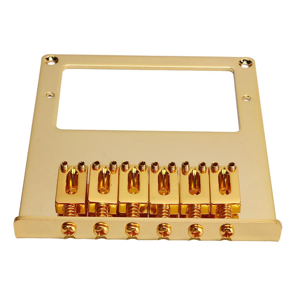 Guitar Bridge Metal Adjustable 6 String Bridge Accommodate Humbucking Pickups Gold