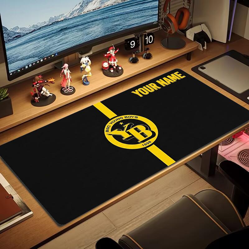 Custom Name Bsc Young Boys Mouse Pad Large Gaming Table Cushion Nonslip Laptop Tablet Big Mousepad Xxl Mat Mini Pc Playmat With Lock Edge
