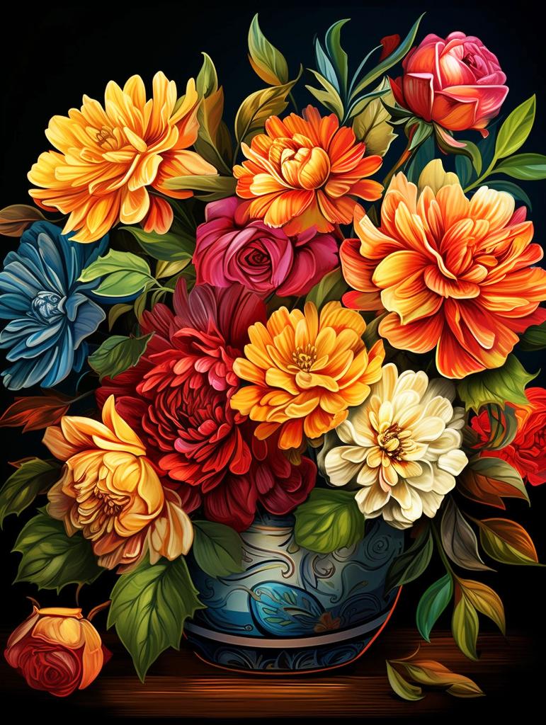 DIY Алмазная вышивка Цветок ромашки Рукоделие Картина Пион Ваза Стразы Картина Пейзаж Мозаика Настенный декор