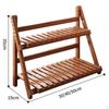 Bamboo Plant Stand Desktop Organizer 2 Layer Decorative Flower Pot Display Rack Shelf