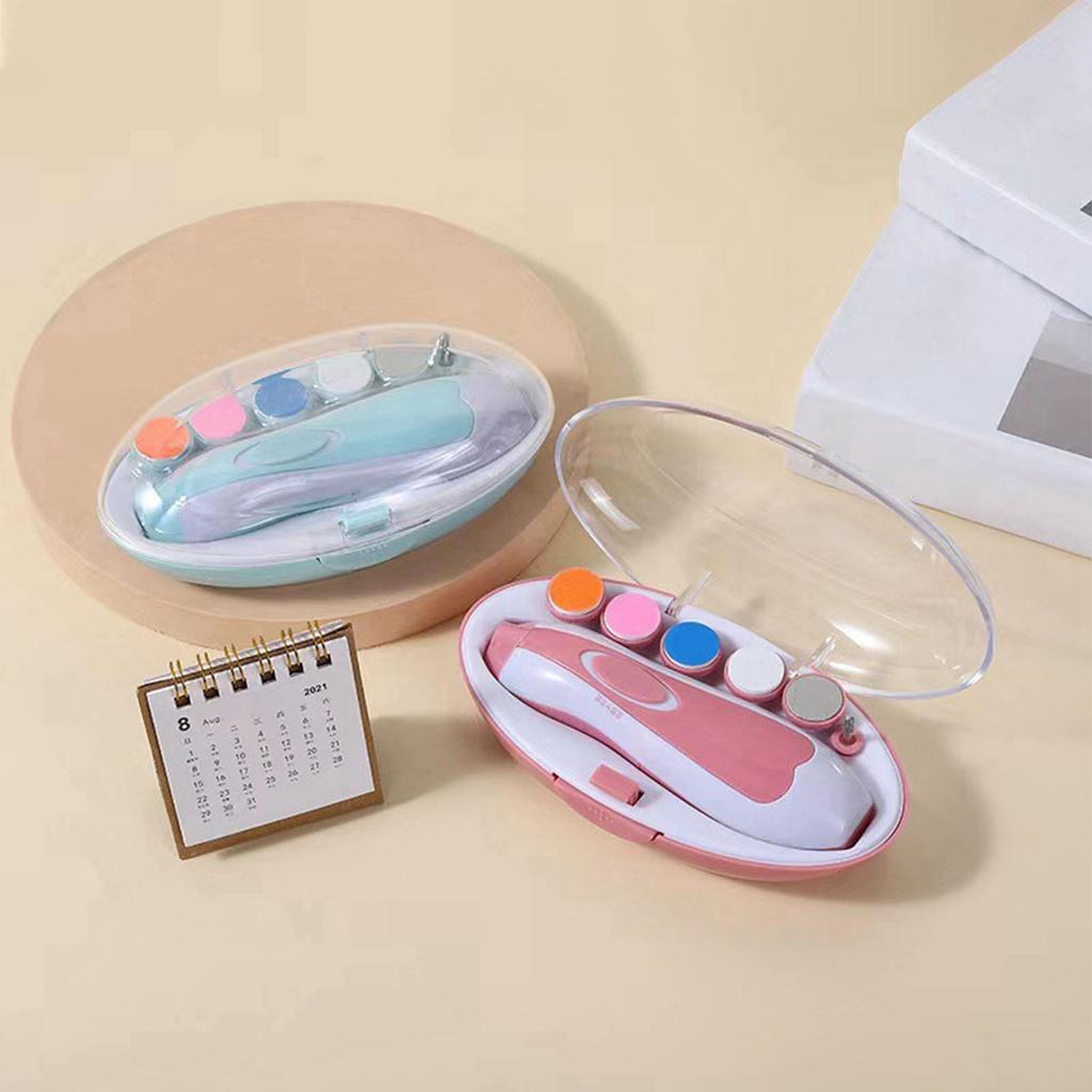 Baby Nail Trimmer Electric Nail Polishing Grooming Kit 6 Grinding Heads for Newborn Infant Toddler