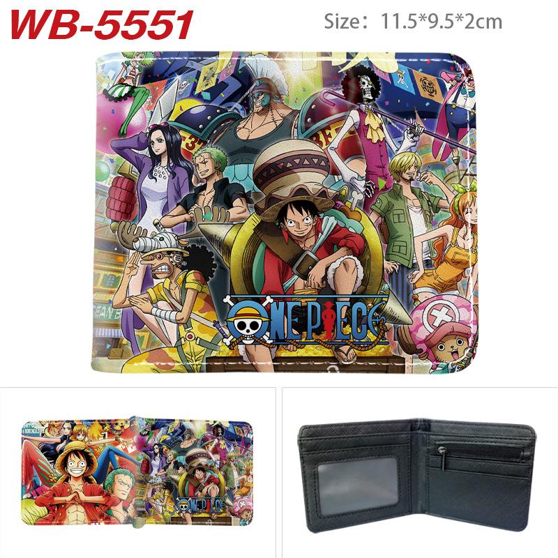 One Piece Anime Wallet Full Color Print Bi-fold Card Holder Student Anime Leather Purse