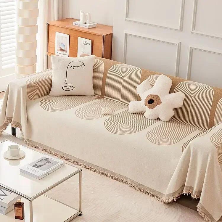 INS Advanced Geometry Современный чехол для дивана Ткань Синель Диванный шарф Устойчивый к царапинам чехол для дивана Чехол Все сезоны Универсальный