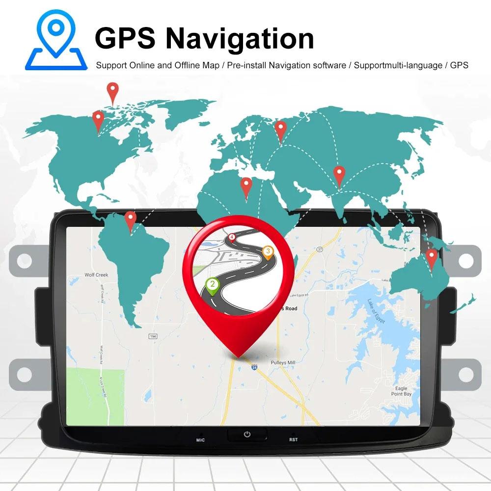 Автомобильное радио на базе Android для Renault Dacia Duster Logan 2 Sandero Lodgy Lada Xray Captur Dokker Мультимедийный видеоплеер навигация GPS Carplay