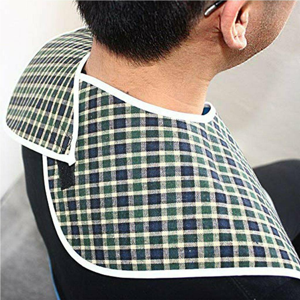 Водонепроницаемый клетчатый нагрудник для взрослых - герметичный, очень большой, устойчивый к пятнам, для столовой для пожилых людей