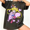 Sailor Moon Ретро 90-х Аниме Графическая Футболка Летняя Хлопковая Унисекс Женская Футболка Уличная Одежда Повседневный Тренд Короткий Рукав Пара Хип-Хоп Топ