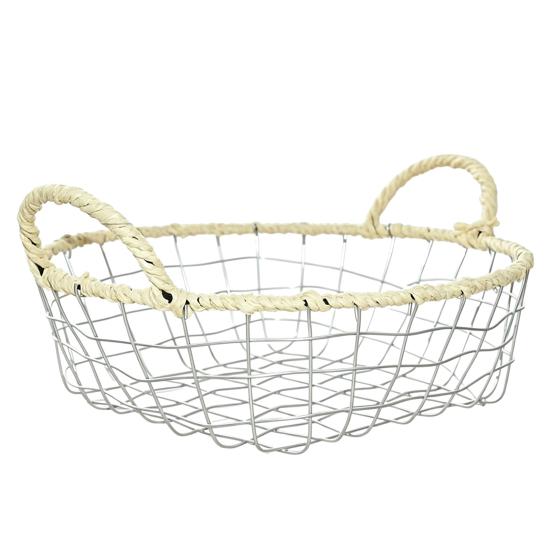 Storage Basket, Stainless Steel Woven Multi-Purpose Organizer, Large Capacity Stackable Fruit Bowl for Kitchen Bathroom Bedroom And More