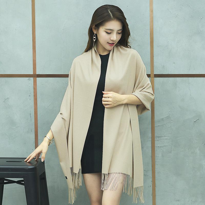 Korean-Style Thickened Imitation Cashmere Scarf: Unisex Long Shawl for Autumn/Winter