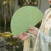 Retro Bamboo Folding Fan Solid Color with Tassels Folding Hand Fan Portable Decorative Fan Handheld Fan Cultural Activities