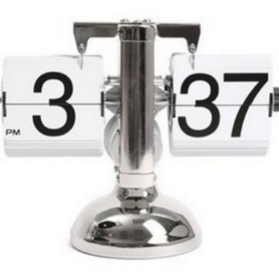 Creative Retro Flip Clock - Modern Simple Design, Ingenious Single-Leg Balance for Living Room Decor