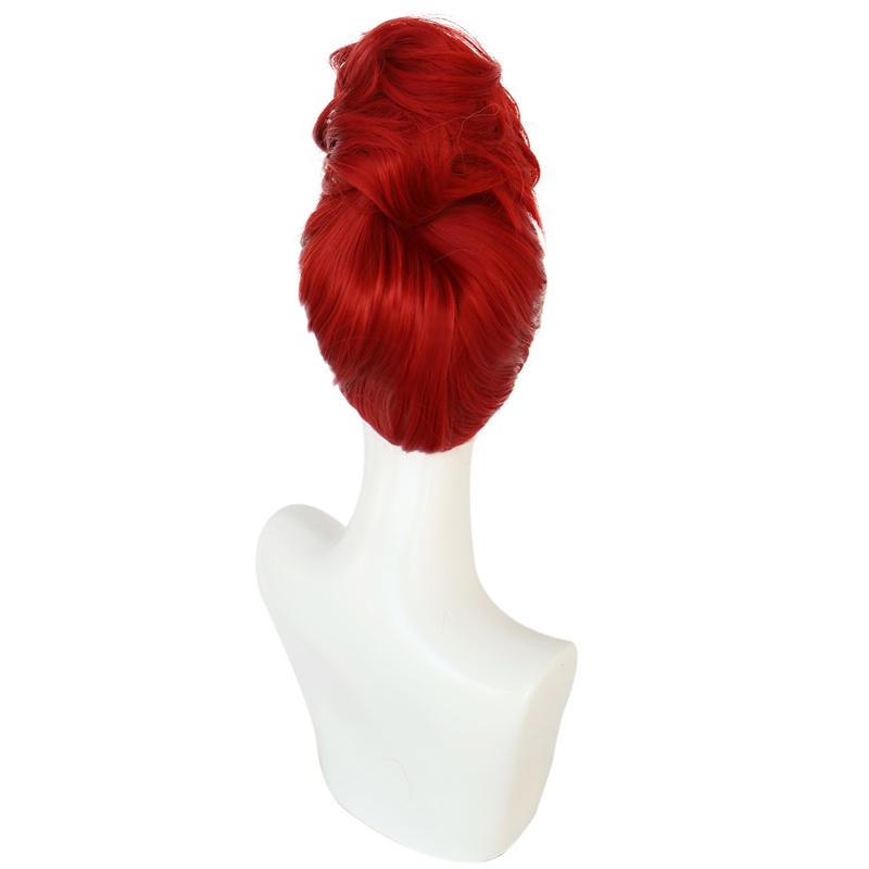 Synthetic Red Short Curly Bun Wigs for Women Cosplay Anime Wig with Bangs Girls Halloween Costume Wig Drag Queen Party