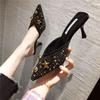 Fashion Black Shoes For Women Job With Bow Sandals Woman Slippers Slides 2024 Luxury 39 Top Designs Casual Premium Low Price Vip