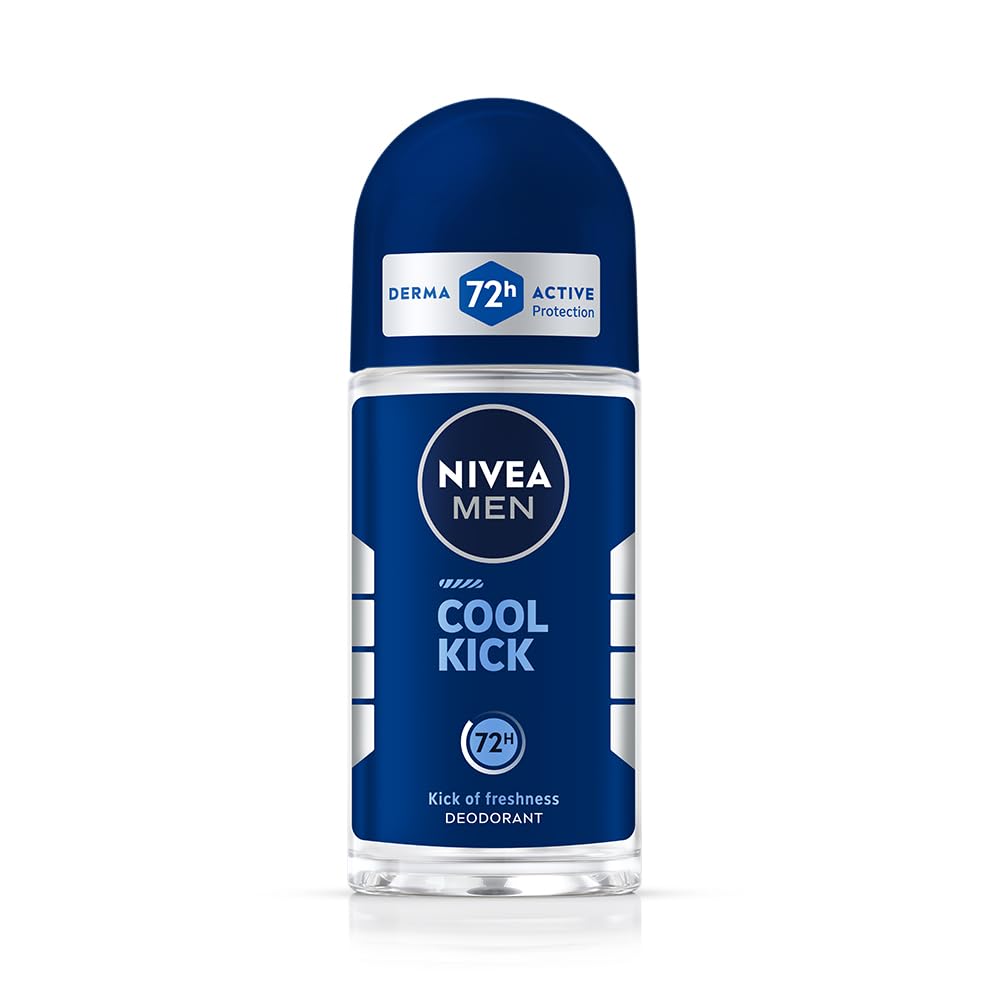 Nivea Мужской дезодорант-ролик для подмышек, Cool Kick | Защита от пота на 72 часа | Длительная свежесть | 50 мл