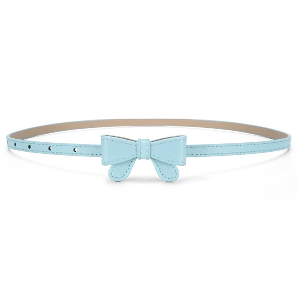 New Bowknot Leather Belt Solid Color Adjustable Thin Belt Simple Waist Chain for Jeans
