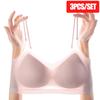 3PCS/Set Seamless Women Underwear, Ultra Thin Bra,Push-Up Bra, Wireless Full Cup Brassiere,Breathable Bralette,Intimate Linerie Female