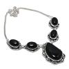 Black Onyx Gemstone 925 Sterling Silver Jewelry Necklace 18"
