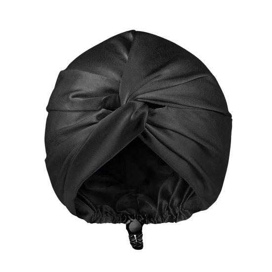 Шапочка для ухода за волосами Двухслойная из искусственного шелка Шапочка для сна Регулируемая сзади Пряжка Шапка-тюрбан Однотонный Домашний головной убор