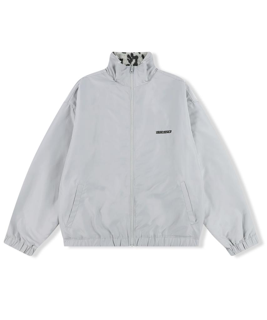Yeseyesee Reversible Leopard Fleece Jacket Silver