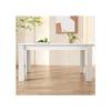 Table de salle à manger à quatre pieds, Table de salle à manger en chêne, Table de salle à manger rectangulaire, Blanche