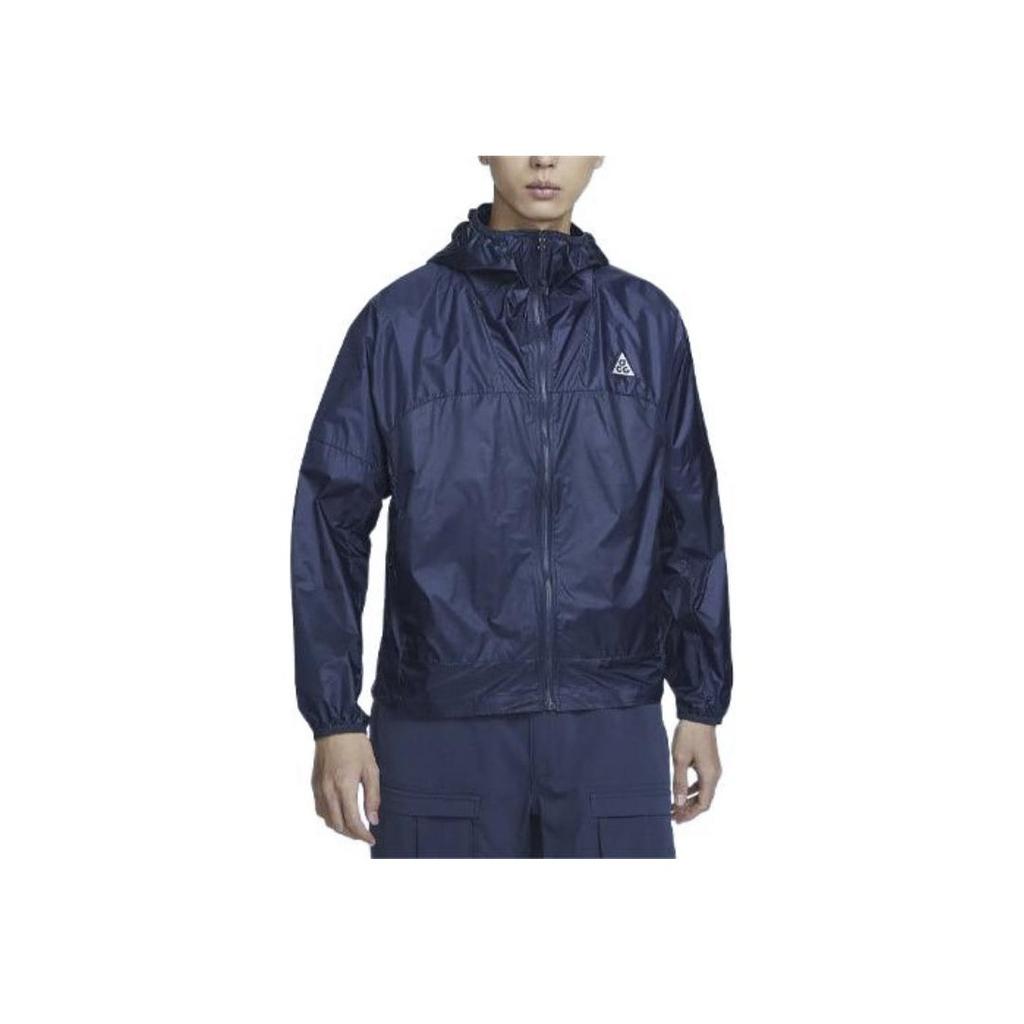 Nike ACG Cinder Cone Вышитая ветрозащитная повседневная куртка с капюшоном Мужские куртки Темно-синие DB0979-437