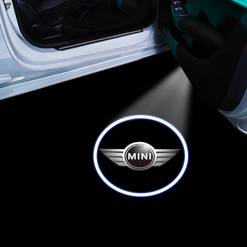 2 шт. Проекционные лампы на двери автомобиля Эмблема Светодиодная приветственная подсветка Автостайлинг Для MINI F54 F55 F56 R56 R60 SONE Roadster Clubman Coupe