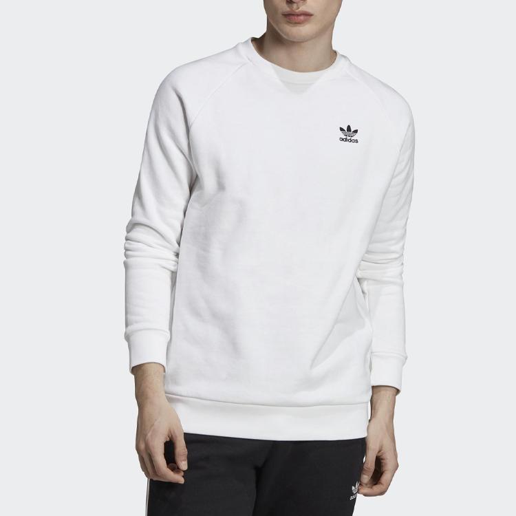 Adidas Оригинальные Трилистник Повседневный спортивный свитер-свитшот Международный размер Мужские топы Белый ED6208