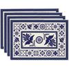 Artoid Mode Talavera Tiles Floral Phoenix Fiesta Mexican Placemats Set of 6, 12x18 Inch Seasonal Fall Holiday Table Mats for Party Kitchen Dining