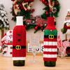 2pcs Creative Christmas Wine Bottle Cover Handmade Wine Bottle Knitted Sweaters  Home Decor