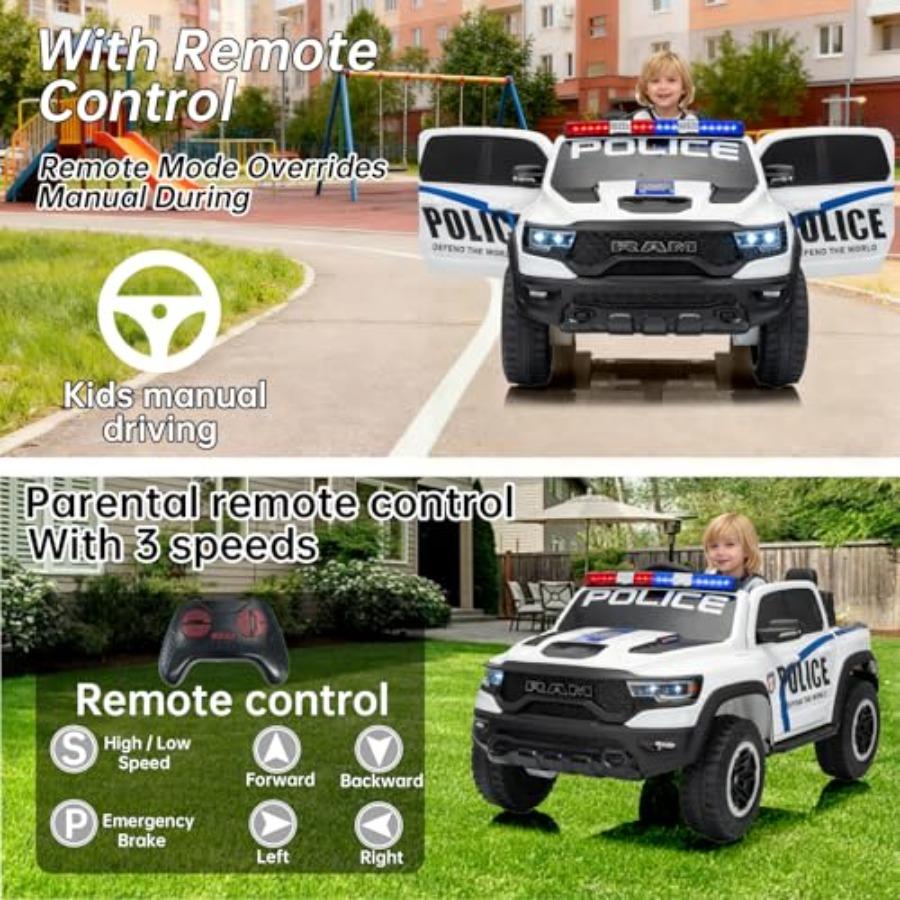 Полицейский грузовик 4WD 24V 4x4, на котором можно сидеть, 2-местный, Радиоуправляемая игрушечная машина, на которой можно кататься, 'Электрический грузовик, на котором можно кататься', Грузовик Side by Side для детей