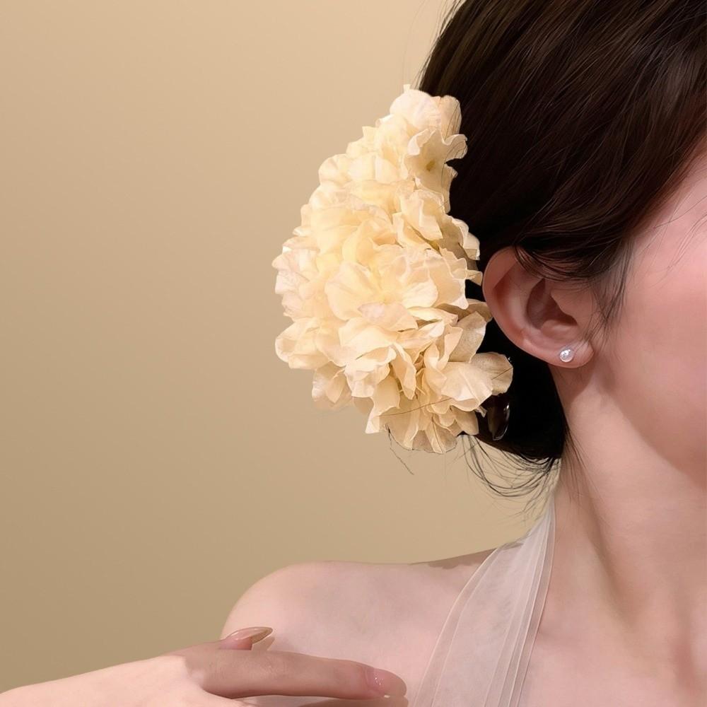 Vintage Beach Hair Claw Simulation Vacation Headwear Fashion Sweet Flower Duckbill Clip Travel