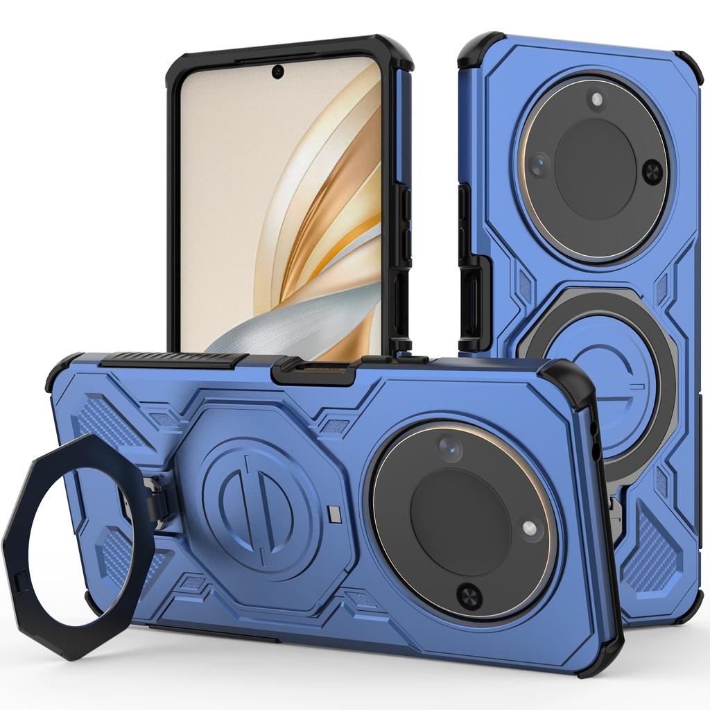 For Honor X60 5G/X9c Smart 5G Magnetic Case Rotating Metal Kickstand Shockproof PC+TPU Phone Back Cover