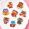 Lucky Lion Dance Brooch Loong Chinese Style Pin Jewelry New Year Badge  Skirts