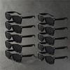 10PCS Classic Black Square Fashion Glasses with Bolt Decoration For Party Pography Wedding Birthday Graduation Hiking