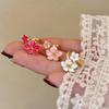 Metal Women Peach Blossom Ring Adjustable Open Jewelry Ring Flower-shaped Ring  Birthday Gift