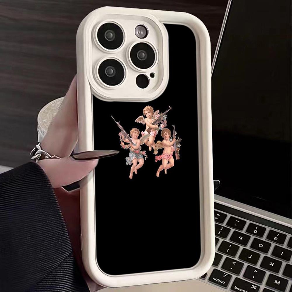 Мягкий чехол из ТПУ с ангельскими глазками для Samsung A04 A05 A10 A30 A50 A13 A23 A53 A14 A24 A34 A54 A15 A25 A35 A55 S20 S23 FE S24 Ultra Ae51 Angel art design