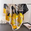 Goldfish Flower Simulation Silk Printing Large Square Scarf Silk Scarf Shawl Headscarf Beach Scarf Neck Protection Scarf Women