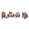 Christmas Village Set Resin Christmas Scene Village LED Lighted Miniature Houses Town Christmas