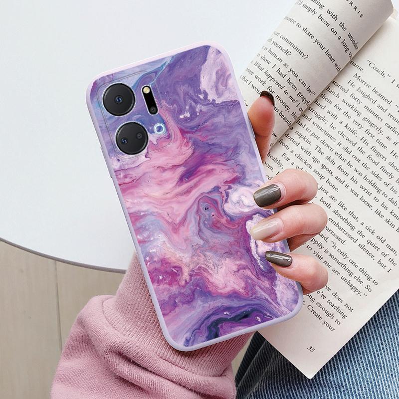 Чехол Для Honor X7a Задняя Крышка Защитный Силиконовый Funda Модный Мраморный Каменный Рисунок Coque Для HonorX7a 6.75 X8b X7b X7c X7d X8c